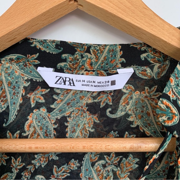 ZARA PAISLEY GREEN LONG SLEEVED BODYSUIT - Picture 6 of 10
